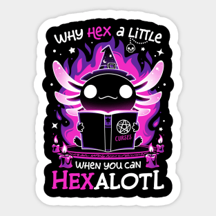 Axolotl Witching Hour - Spooky Salamander Sticker